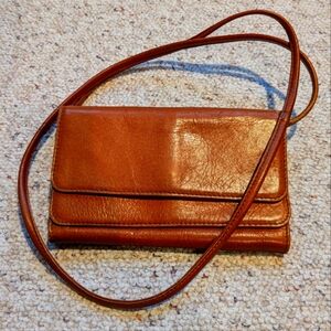 Hobo cross-body purse, brown leather